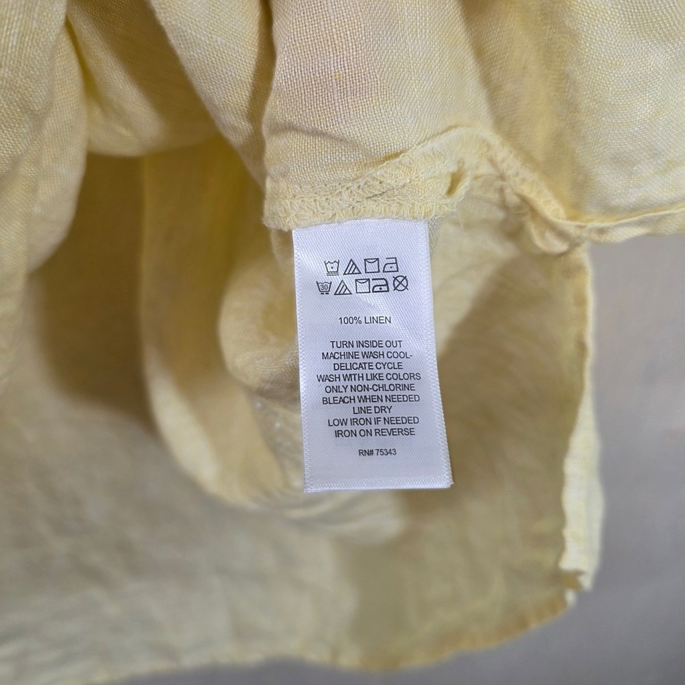 Tahari Womens 3X Yellow 100% Linen Short Sleeve Scoop Neck Relaxed Top NWT - Picture 13 of 16